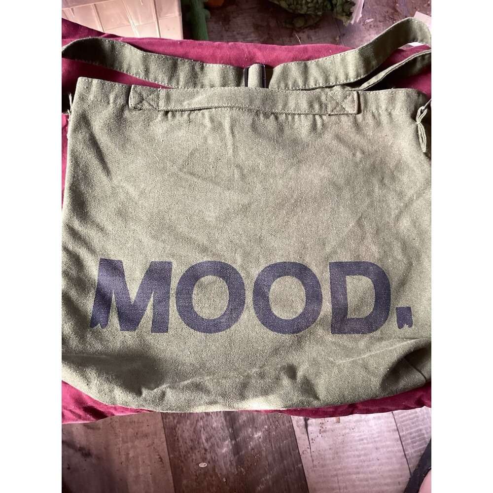 611-Oversized Hunter Green Mood Canvas Shoulder Bag Purse No Label/unbraded New